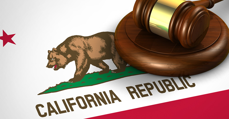 California flag with gavel